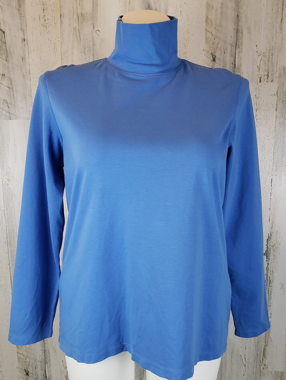 Lands' End Cornflower Blue Mock Neck Long Sleeve Top Size 1X